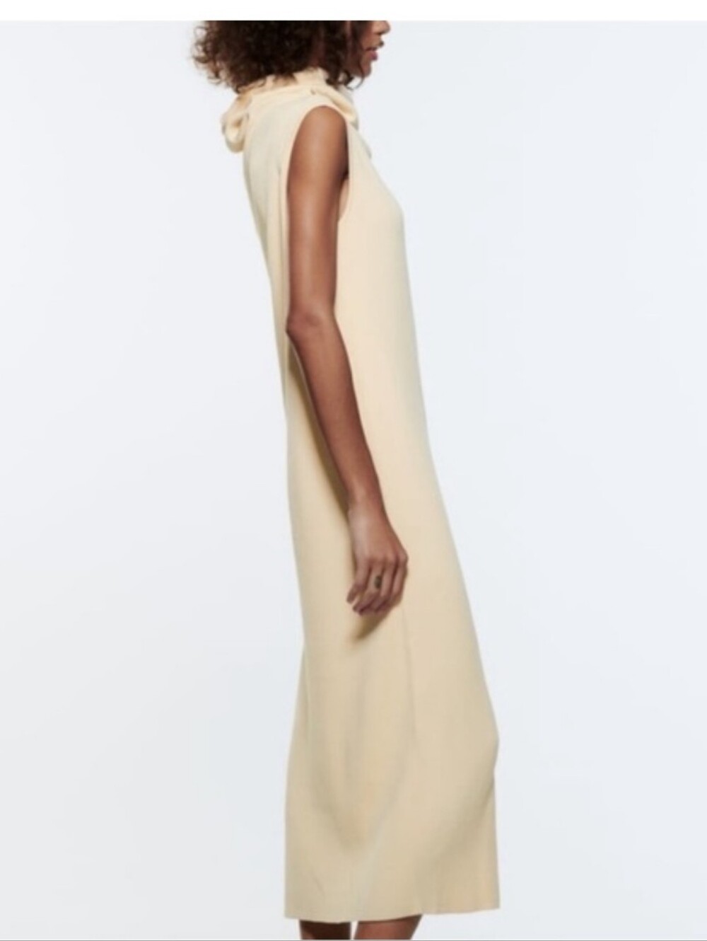 Zara Sleeveless Cowl Neck Sweater - Pale Yellow - Picture 2 of 8